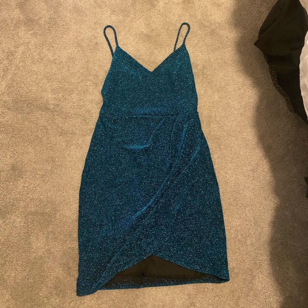 Sparkly Teal Mini Dress